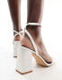 Фото #4 товара Be Mine Wide Fit Bridal Wink 2 heeled sandals in ivory satin