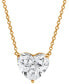 ფოტო #2 პროდუქტის Certified Lab Grown Diamond Heart-Cut Solitaire 18" Pendant Necklace (3 ct. t.w.) in 14k Gold