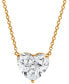 Фото #2 товара Certified Lab Grown Diamond Heart-Cut Solitaire 18" Pendant Necklace (3 ct. t.w.) in 14k Gold