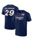 Фото #1 товара Men's Nathan MacKinnon Navy Colorado Avalanche Authentic Pro Prime Name and Number T-shirt