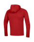 Men's Red Wisconsin Badgers 2023 Sideline Tech Hooded Raglan Long Sleeve T-shirt