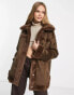 Фото #2 товара NA-KD bonded aviator jacket in brown