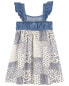 Фото #8 товара Toddler Cotton Denim Patched Floral Dress 4T