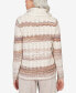 Фото #2 товара Women's St.Moritz Pointelle Stripe Cowl Neck Sweatshirt