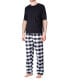 Фото #1 товара Men's Short Sleeve Flannel Pajama Set