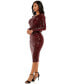 ფოტო #3 პროდუქტის Women's Sequin Cowl Back Midi Dress