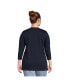 ფოტო #2 პროდუქტის Plus Size 3/4 Sleeve Cotton Supima Crewneck Tunic