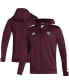 Фото #1 товара Куртка мужская Adidas Texas A M Aggies 2021 отводящая влагу Full-Zip на молнии винно-красного цвета