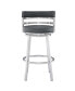 Фото #20 товара Madrid 30" Bar Height Swivel Gray Artificial leather and Brushed Stainless Steel Bar Stool