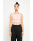 Women's Elastic Band Open Back Crop Top