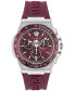 ფოტო #1 პროდუქტის Men's Swiss Chronograph Greca Extreme Burgundy Silicone Strap Watch 45mm