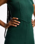 Closet London Tall puff shoulder pencil dress with bodice detail in emerald