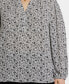 ფოტო #3 პროდუქტის Plus Size Puff Sleeve Popover Top