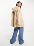 Фото #3 товара ASOS DESIGN oversized washed parka with cargo pockets in sand