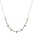 Фото #1 товара Macy's black Sapphire Mini Cluster 17" Collar Necklace (7/8 ct. t.w.) in 14k Gold-Plated Sterling Silver