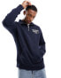 GANT arch collegiate logo half zip sweatshirt in navy