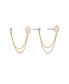 ფოტო #1 პროდუქტის Double Post Freshwater Pearl Crystal Earrings