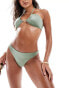 Фото #1 товара Vero Moda v front shimmer bikini bottom in sage green