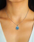 ფოტო #2 პროდუქტის London Blue Topaz (3-1/2 ct. t.w.) & Swiss Blue Topaz (1/2 ct. t.w.) Round Cluster 18" Pendant Necklace in Sterling Silver