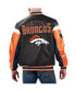 ფოტო #2 პროდუქტის Men's Black Denver Broncos Full-Zip Varsity Jacket