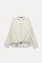 STRIPED SEMI-SHEER SHIRT WITH METALLIC THREAD