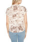 Фото #2 товара Women's Johnny Collar Brushed Floral Printed Top