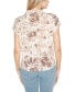 Women's Johnny Collar Brushed Floral Printed Top