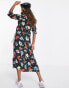 Nobody's Child Maternity puff sleeve midi dress in polka dot floral