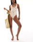 Фото #3 товара ASOS DESIGN scoop neck swimsuit with low back in scribble floral print