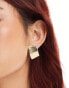 Фото #1 товара ASOS DESIGN stud earrings with vintage look angular design in gold tone