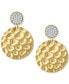 ფოტო #1 პროდუქტის EFFY® Diamond Textured Disc Drop Earrings (1/10 ct. t.w.) in 14k Gold