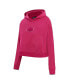 Women's Pink San Francisco 49ers Triple Pink Cropped Fleece Pullover Hoodie