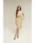 ფოტო #1 პროდუქტის Women's Belted Pencil Dress