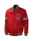 Фото #3 товара Men's Red Boston Red Sox Midfield Satin Full-Snap Varsity Jacket