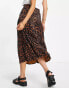 Фото #2 товара Whistles tiered midi skirt in smudged animal print