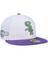 Фото #1 товара Men's White Chicago White Sox Side Patch 59Fifty Fitted Hat