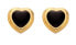 Jac Jossa Soul DE788 Diamond and Onyx Gold Plated Heart Earrings