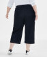 Plus Size High Rise Wide-Leg Crop Jeans, Created for Macy's Синий, 24W - фото #4