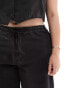 ASOS DESIGN Curve drawstring waist jean in washed black co-ord