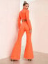 Фото #2 товара ASOS LUXE kick flare suit trouser in orange