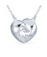 ფოტო #3 პროდუქტის Crystal Accent 3D Interlocking Pink Enamel Heart Message Word Mom Heart Necklace Pendant For Women Mother .925 Sterling Silver