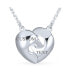 Фото #3 товара Crystal Accent 3D Interlocking Pink Enamel Heart Message Word Mom Heart Necklace Pendant For Women Mother Sterling Silver