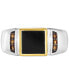 Men's Onyx & Chocolate Diamond (1/6 ct. t.w.) Ring in Sterling Silver & 14k Gold