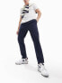 Фото #1 товара ASOS DESIGN cigarette chinos with pleats in navy