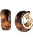 ფოტო #1 პროდუქტის Gold-Tone Small Tortoise-Look Clip-On Hoop Earrings, 0.5"