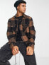 Only & Sons check overshirt with chest pockets in brown куропатка, L - фото #1