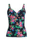 Фото #4 товара Petite V-Neck Wrap Underwire Tankini Swimsuit Top