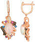 ფოტო #2 პროდუქტის Crazy Collection® Multi-Gemstone (2-5/8 ct. t.w.) & Diamond (5/8 ct. t.w.) Drop Earrings in 14k Rose Gold