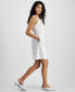 Фото #3 товара Women's Square Neck Sleeveless Linen-Blend Shift Dress, Created for Macy's
