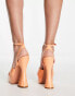 Фото #3 товара Simmi London Wide Fit Oceani platforms with flared heel in apricot patent